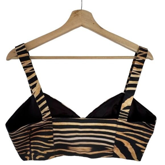 Guess By Marciano Arabian Night Animal Print Zip Front Crop Top Size 10 - Picture 4 of 10